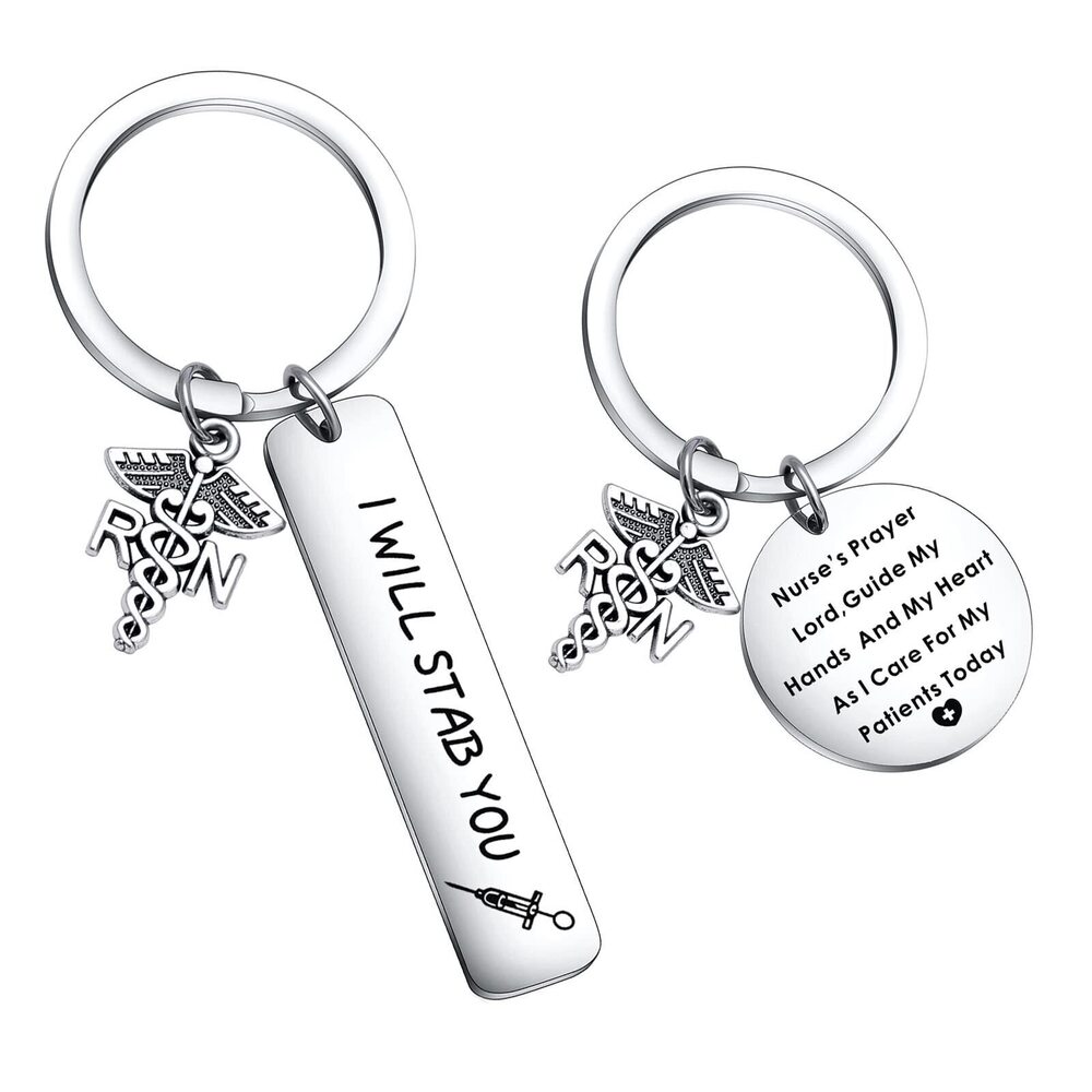 4668 Bundle โ 2 Items: Nurse Keychain and Nurse Inspirational Keychain